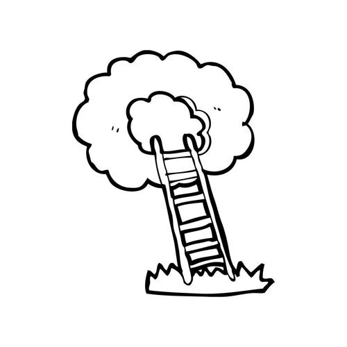 通向天空的梯子:伸向天空的梯子简笔画