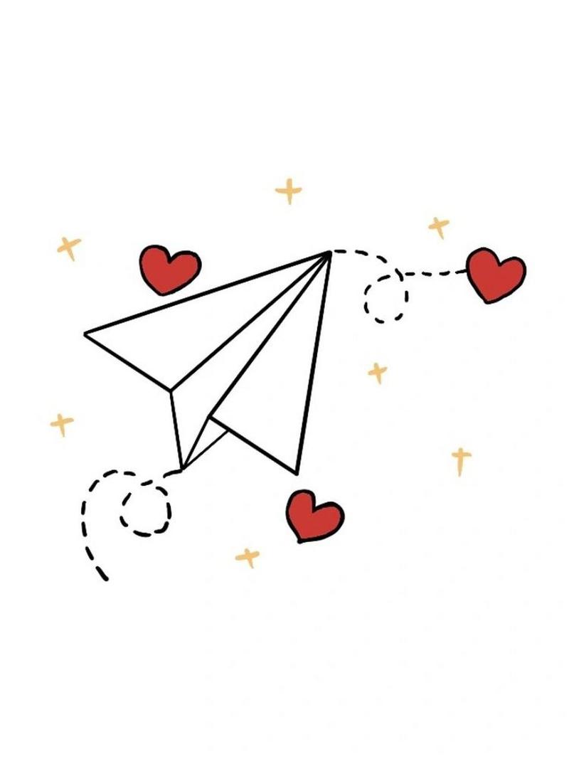 纸飞机简笔画涂色:纸飞机简笔画 简单漂亮