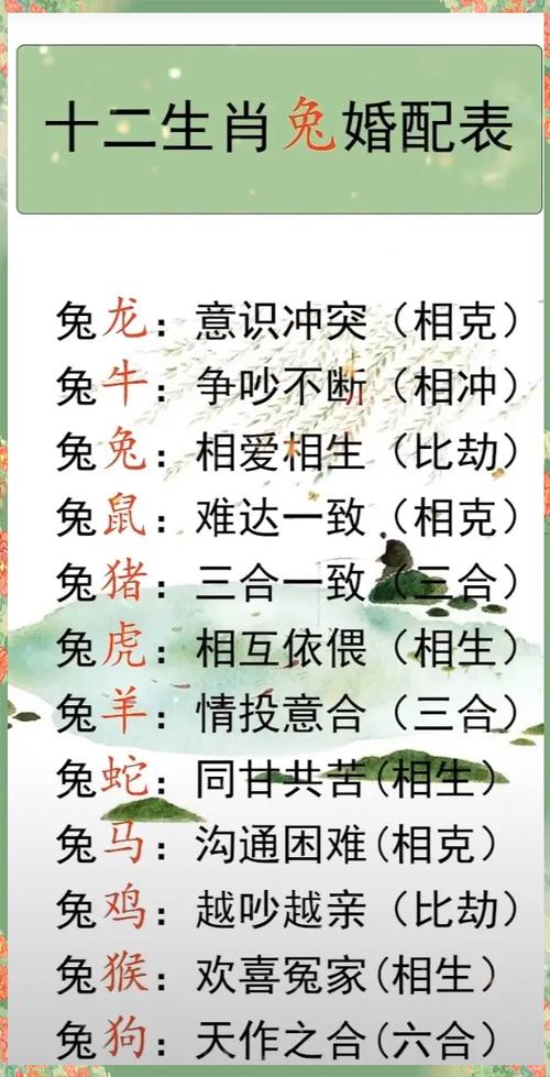 兔什么生肖相冲相克:生肖兔和什么属相相冲
