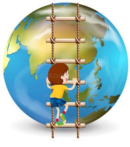 爬梯子图片:小孩爬梯子图片